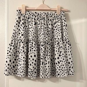 White Polka Dot Skirt M